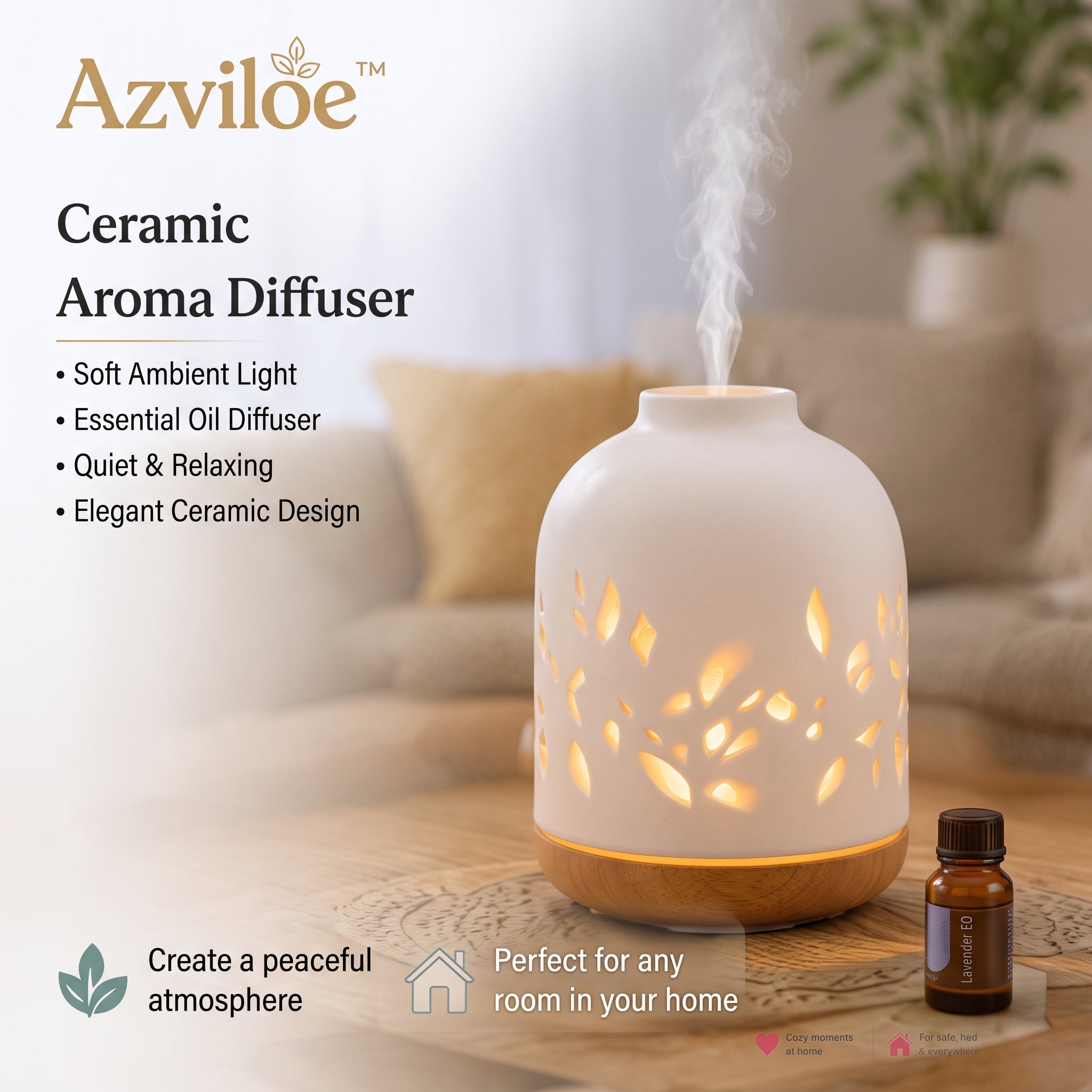 Azviloe™ Ceramic Aroma Diffuser Lamp