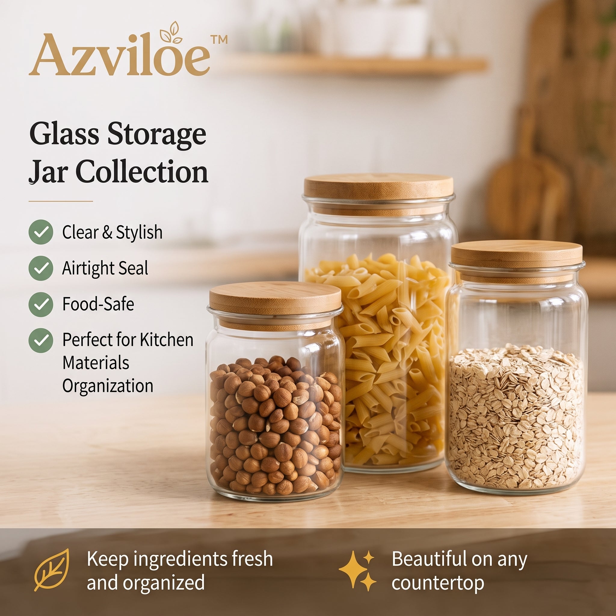 Azviloe™ Glass Storage Jar Collection